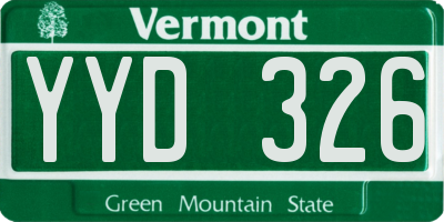 VT license plate YYD326