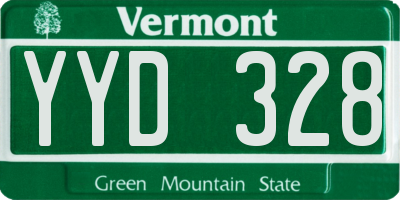 VT license plate YYD328
