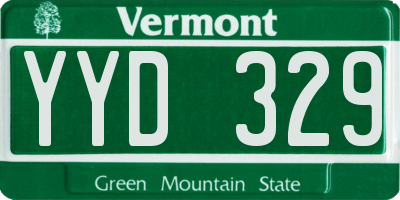 VT license plate YYD329
