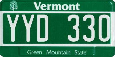 VT license plate YYD330