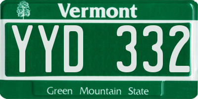 VT license plate YYD332