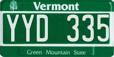 VT license plate YYD335