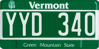 VT license plate YYD340