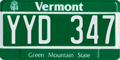 VT license plate YYD347