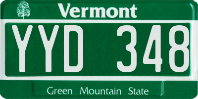 VT license plate YYD348