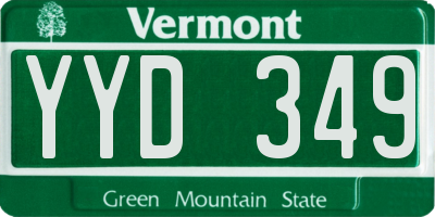 VT license plate YYD349