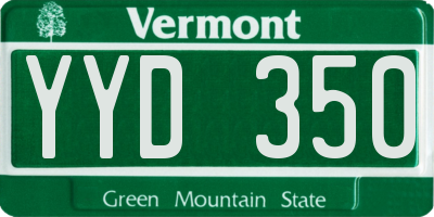 VT license plate YYD350