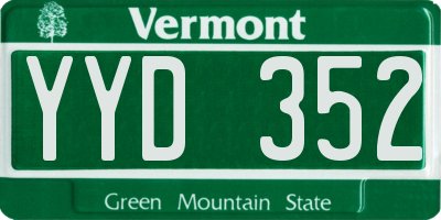 VT license plate YYD352