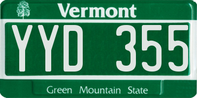 VT license plate YYD355
