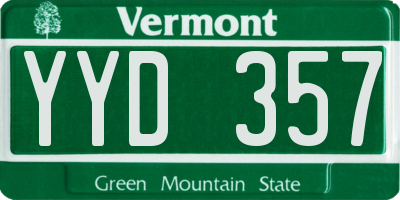 VT license plate YYD357