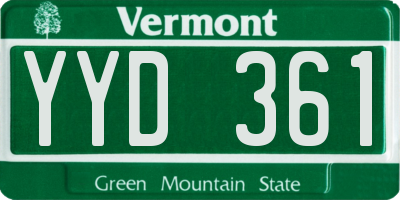 VT license plate YYD361