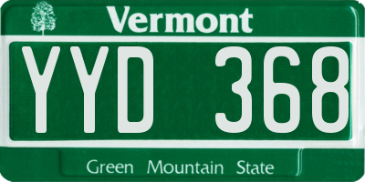 VT license plate YYD368