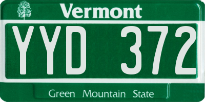 VT license plate YYD372
