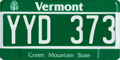 VT license plate YYD373