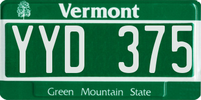 VT license plate YYD375