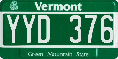 VT license plate YYD376