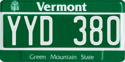 VT license plate YYD380