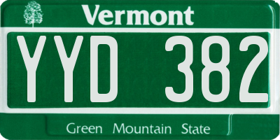 VT license plate YYD382