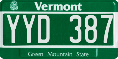 VT license plate YYD387