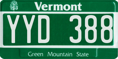 VT license plate YYD388