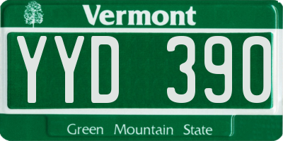 VT license plate YYD390
