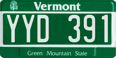 VT license plate YYD391