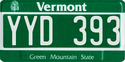 VT license plate YYD393