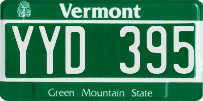 VT license plate YYD395