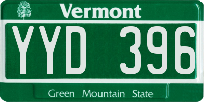 VT license plate YYD396