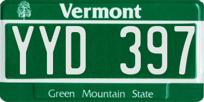 VT license plate YYD397