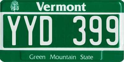 VT license plate YYD399