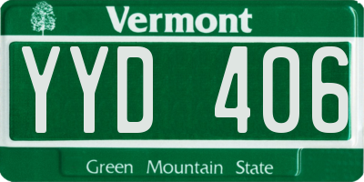 VT license plate YYD406