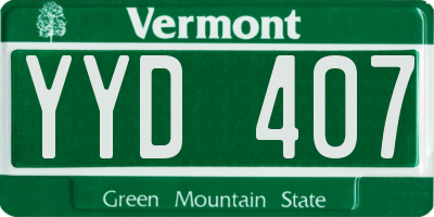 VT license plate YYD407