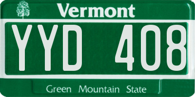 VT license plate YYD408