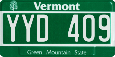 VT license plate YYD409