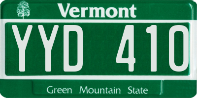 VT license plate YYD410