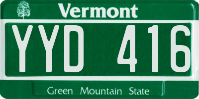 VT license plate YYD416
