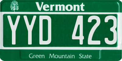 VT license plate YYD423