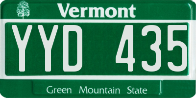 VT license plate YYD435
