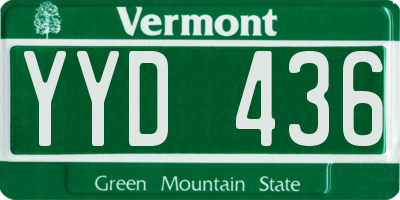 VT license plate YYD436