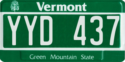 VT license plate YYD437