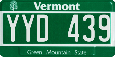 VT license plate YYD439