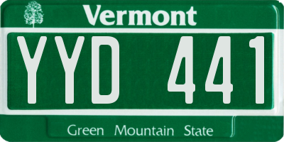 VT license plate YYD441
