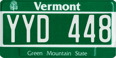 VT license plate YYD448