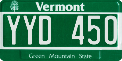 VT license plate YYD450