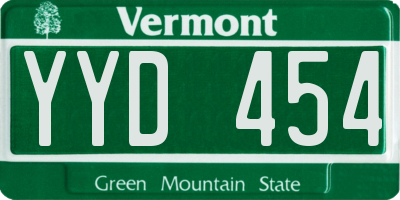 VT license plate YYD454