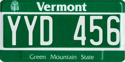 VT license plate YYD456
