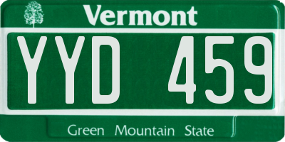 VT license plate YYD459