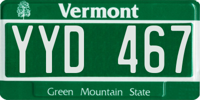 VT license plate YYD467