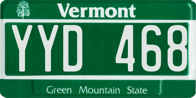 VT license plate YYD468